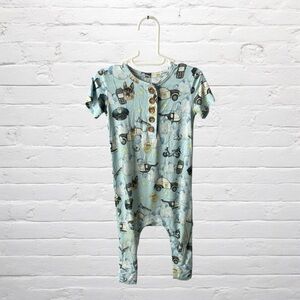 Posh Peanut // Bamboo Short Sleeve Police Henley Romper